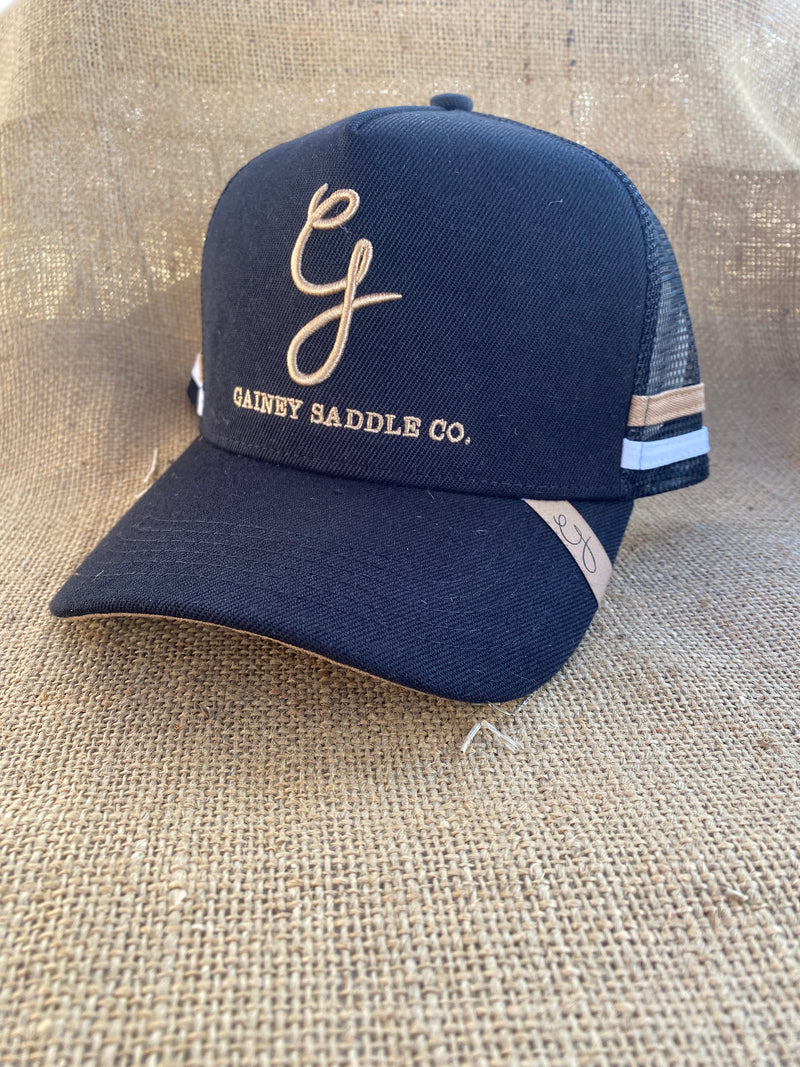 Gainey Saddle Co. Trucker Cap- Black & Gold