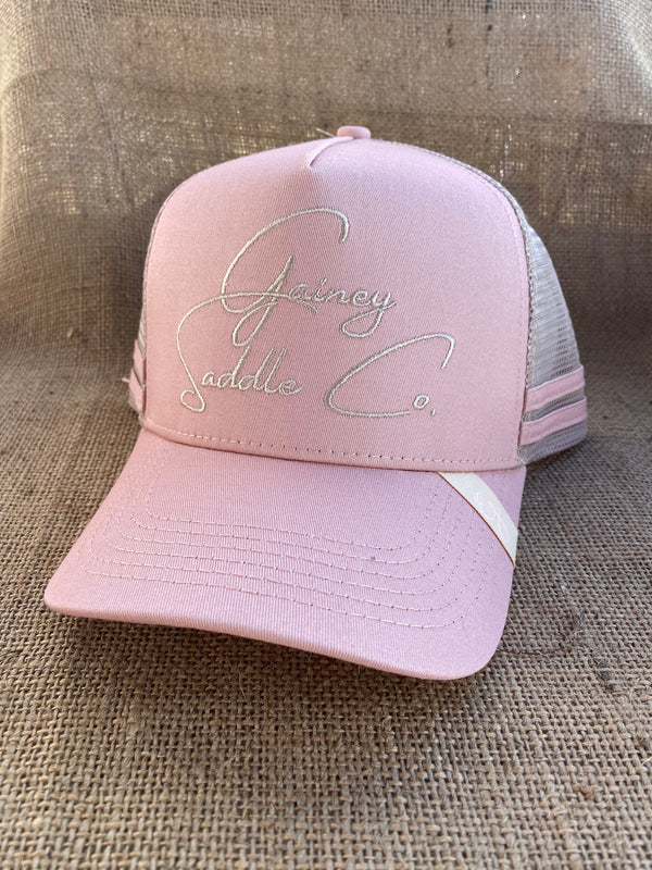 Gainey Saddle Co. Trucker Cap- Pink & Gold